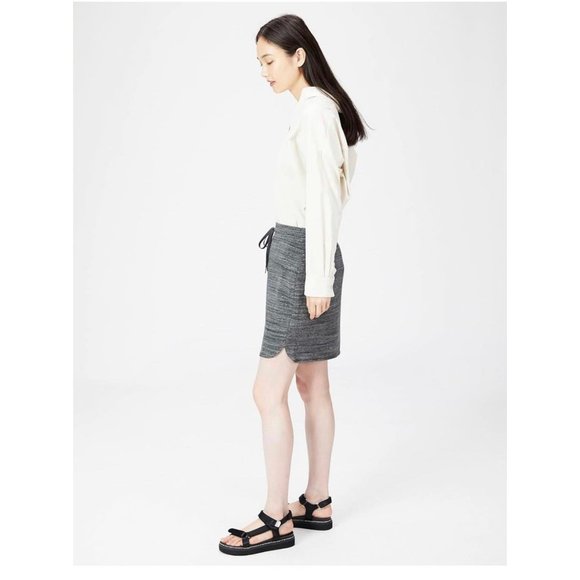 Women's Terry Cotton and Modal Drawstring Sweatshirt Skirt Sm - Picture 4 of 5